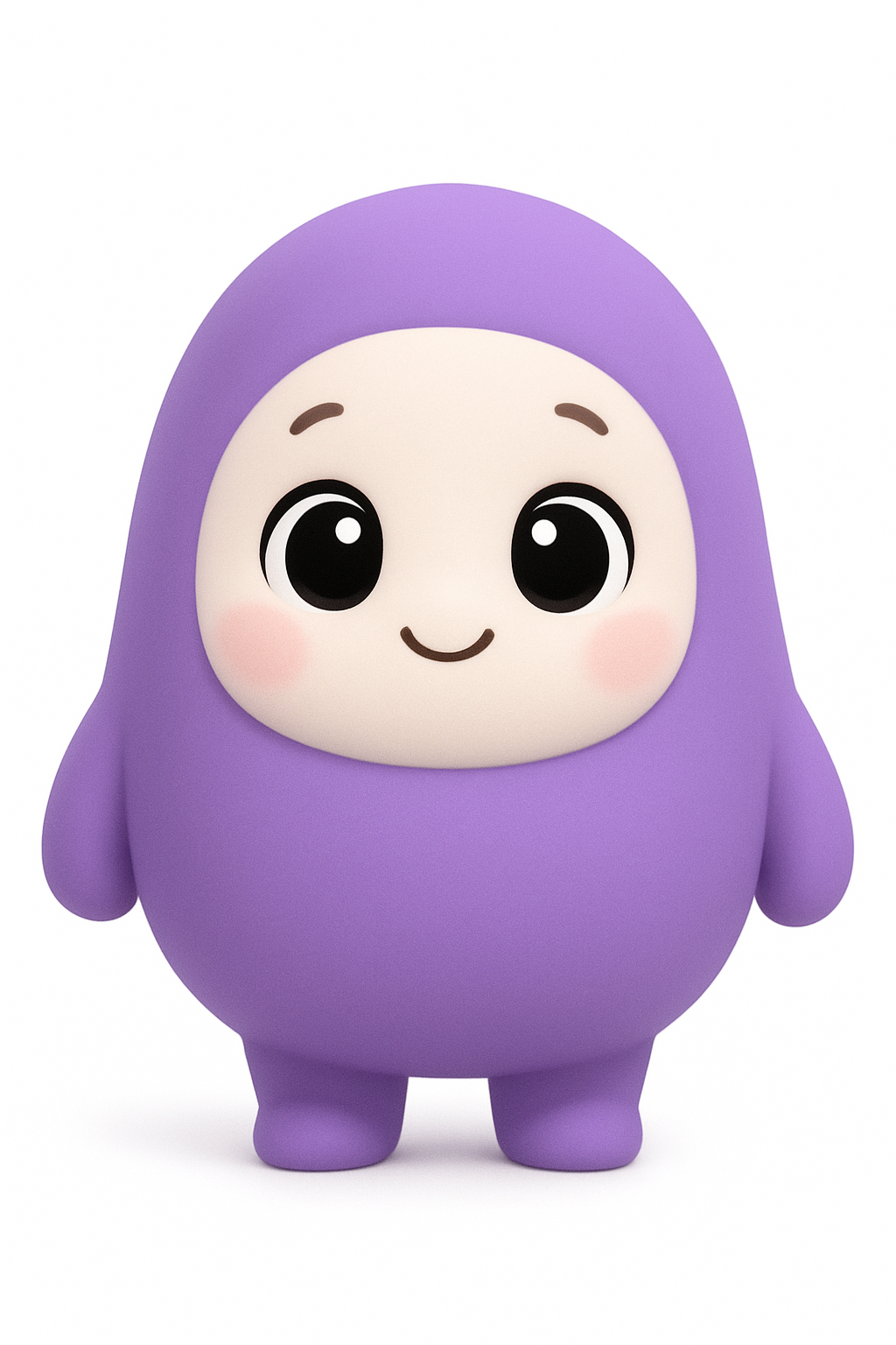 Nutri-E mascot - purple egg-shaped health character